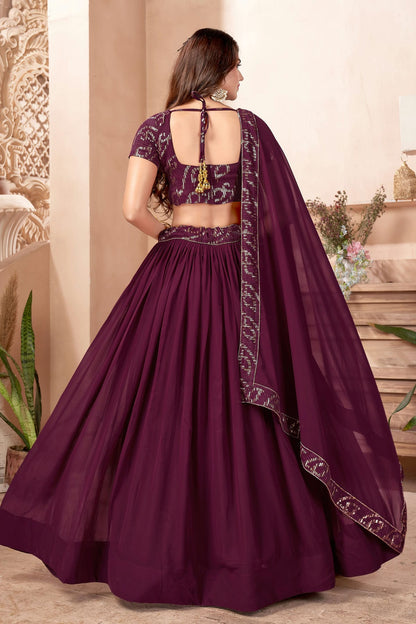 Faux Georgette Designer Lehenga Choli In Purple Colour VSLC1270006