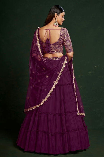 Faux Georgette Designer Lehenga Choli In Purple Colour VSLC1270070