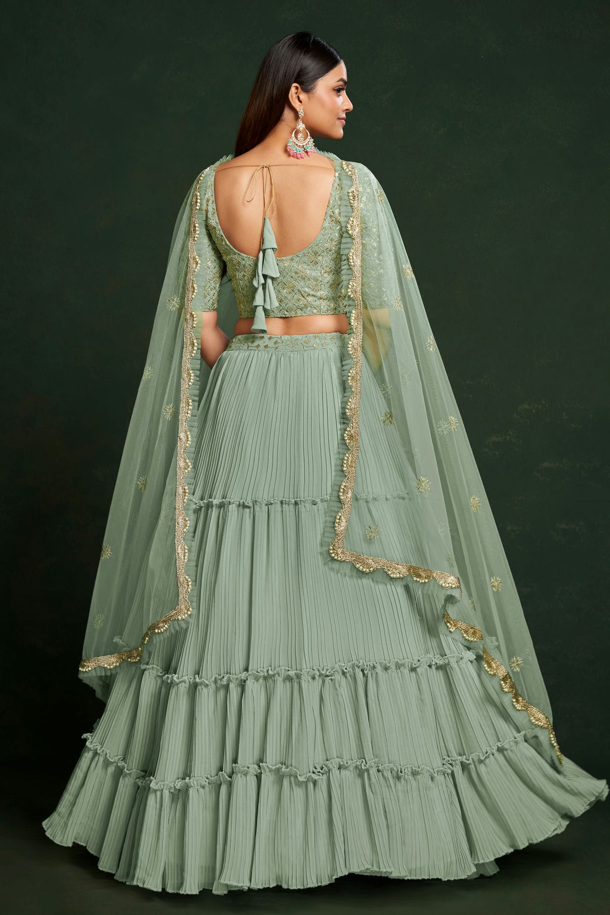 Faux Georgette Designer Lehenga Choli In Slate Blue Colour VSLC1270067
