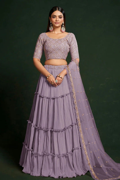 Faux Georgette Designer Lehenga CholiIn Light Purple NCLC12710124