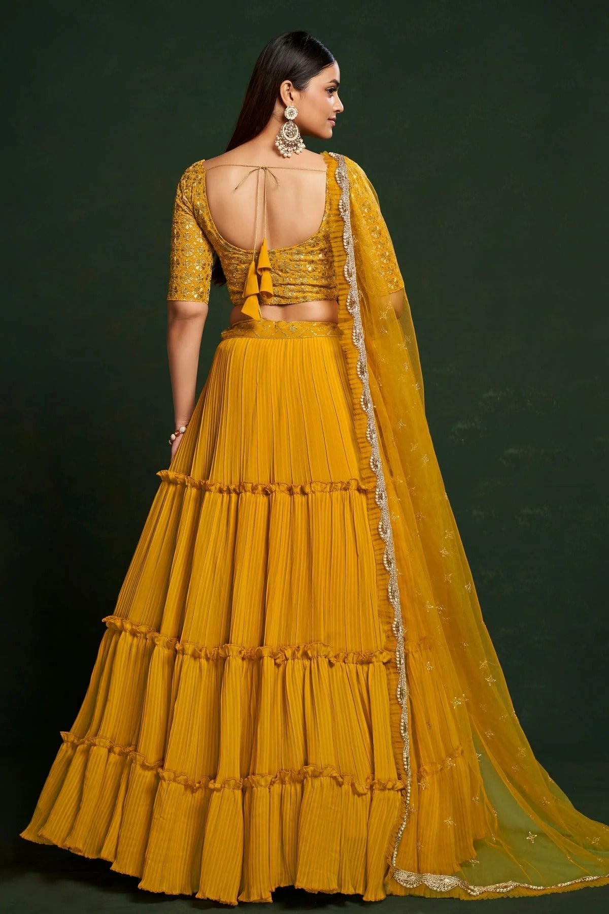 Faux Georgette Designer Lehenga CholiIn Mustard  NCLC12710126