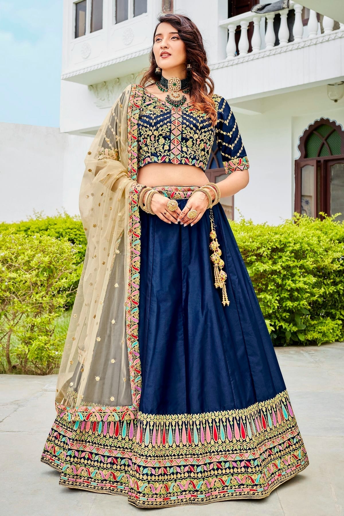 Ferrari Silk Designer Lehenga CholiIn Blue NCLC12710133