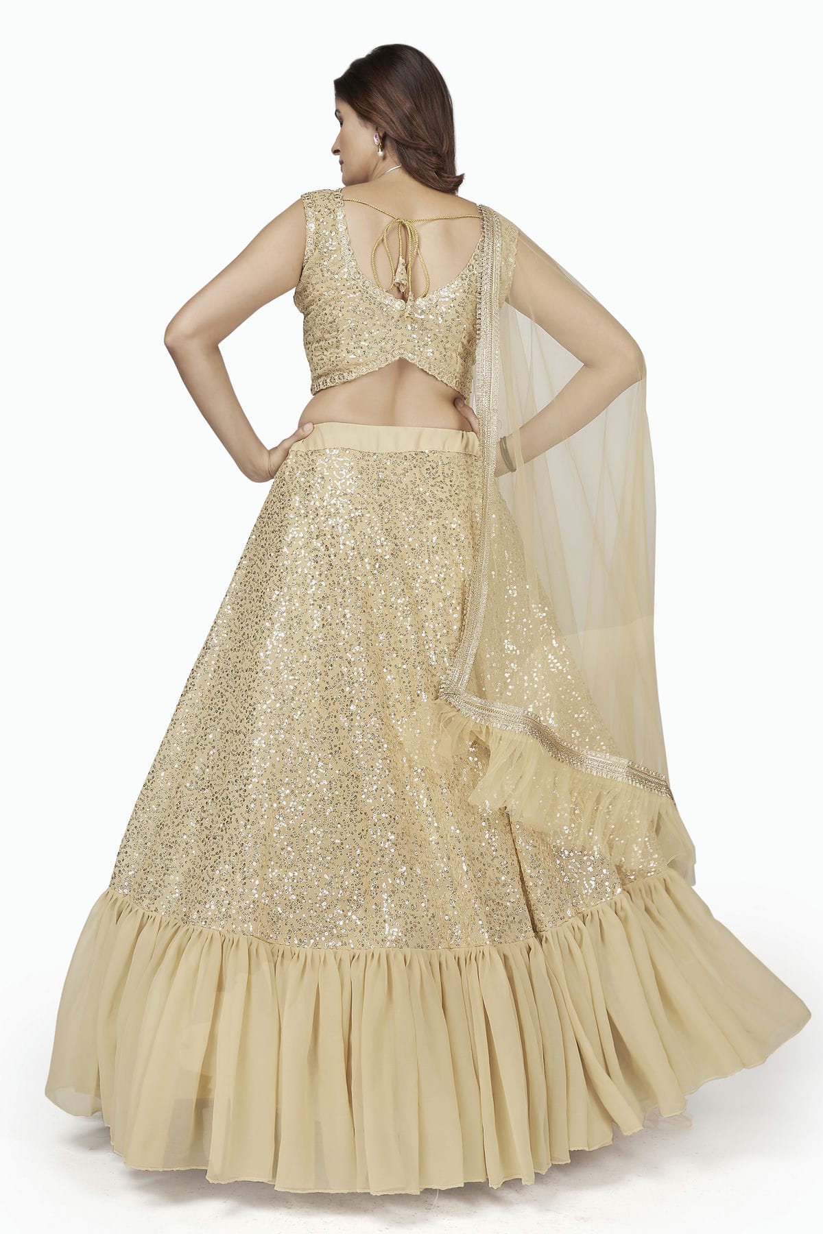 Georgette Designer Lehenga Choli In Cream Colour VSLC1270012