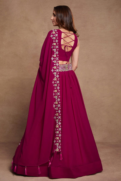 Georgette Designer Lehenga Choli In Magenta Colour VSLC1270077