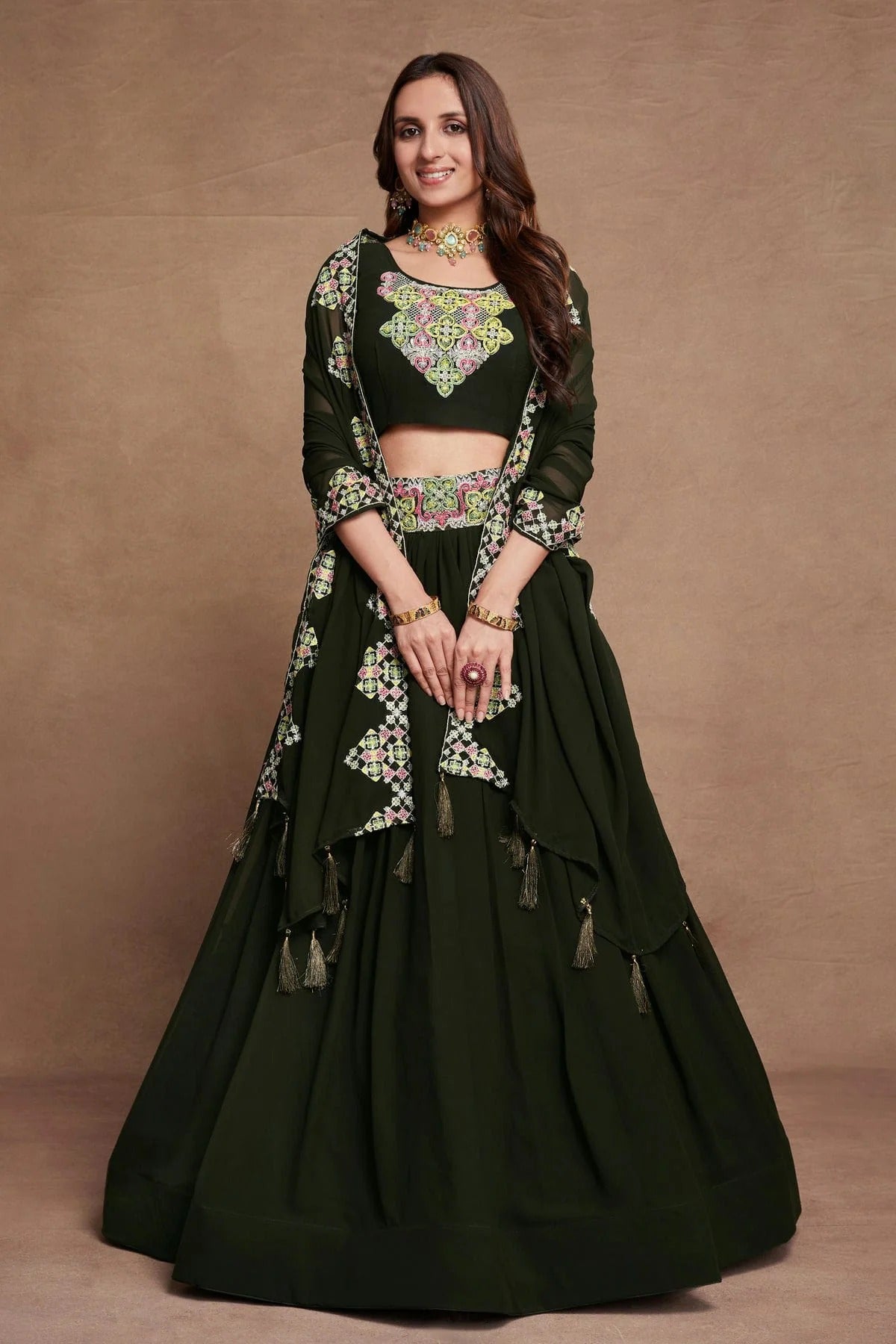 Georgette Designer Lehenga CholiIn Green NCLC12710116