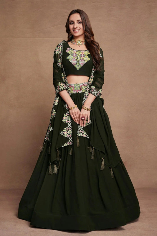 Georgette Designer Lehenga CholiIn Green NCLC12710116