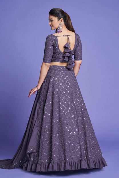 Georgette Designer Lehenga CholiIn Purple  NCLC12710101