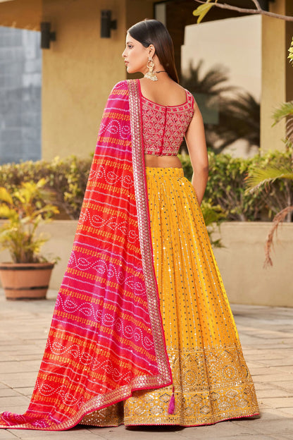 Georgette Embroidery A Line Lehenga Choli VSLC1010206