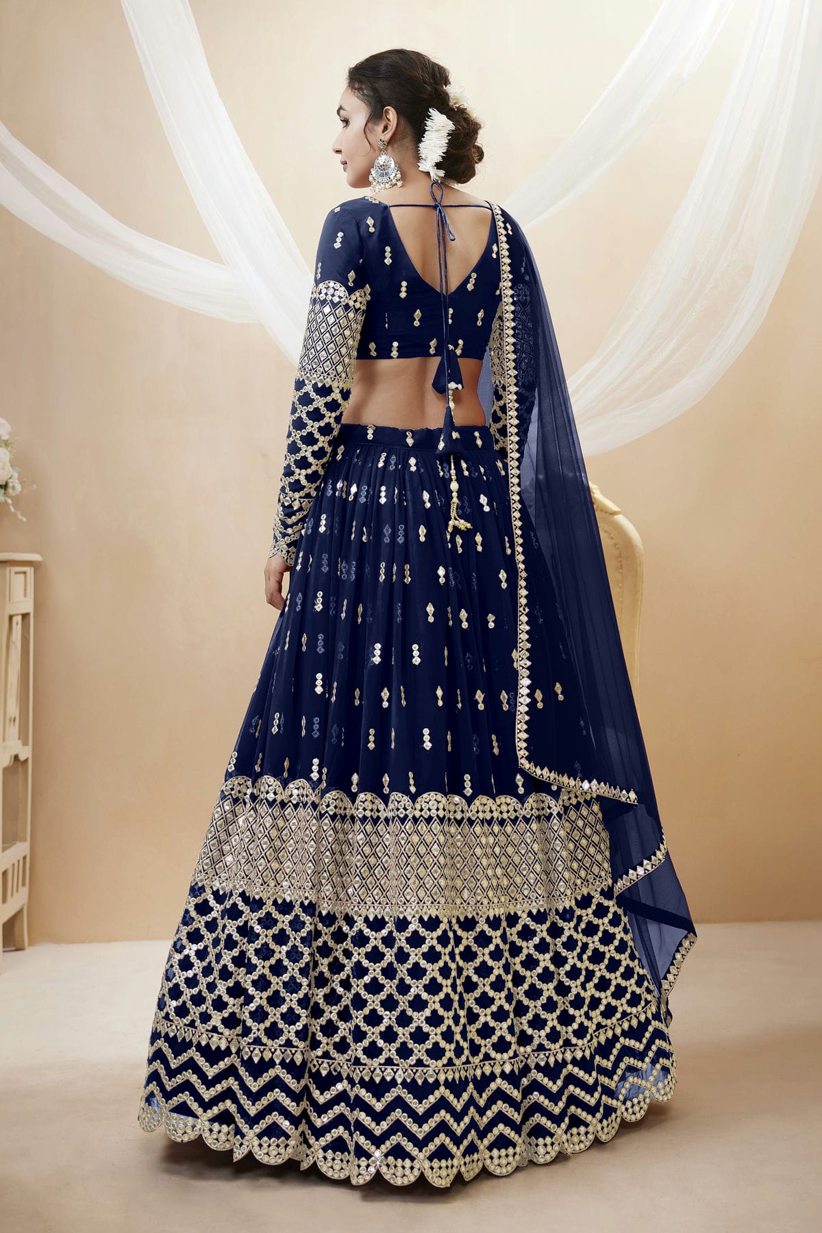 Georgette Embroidery A Line Lehenga Choli VSLC1010213