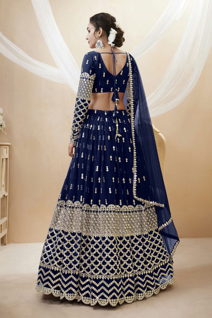 Georgette Embroidery A Line Lehenga Choli VSLC1010213