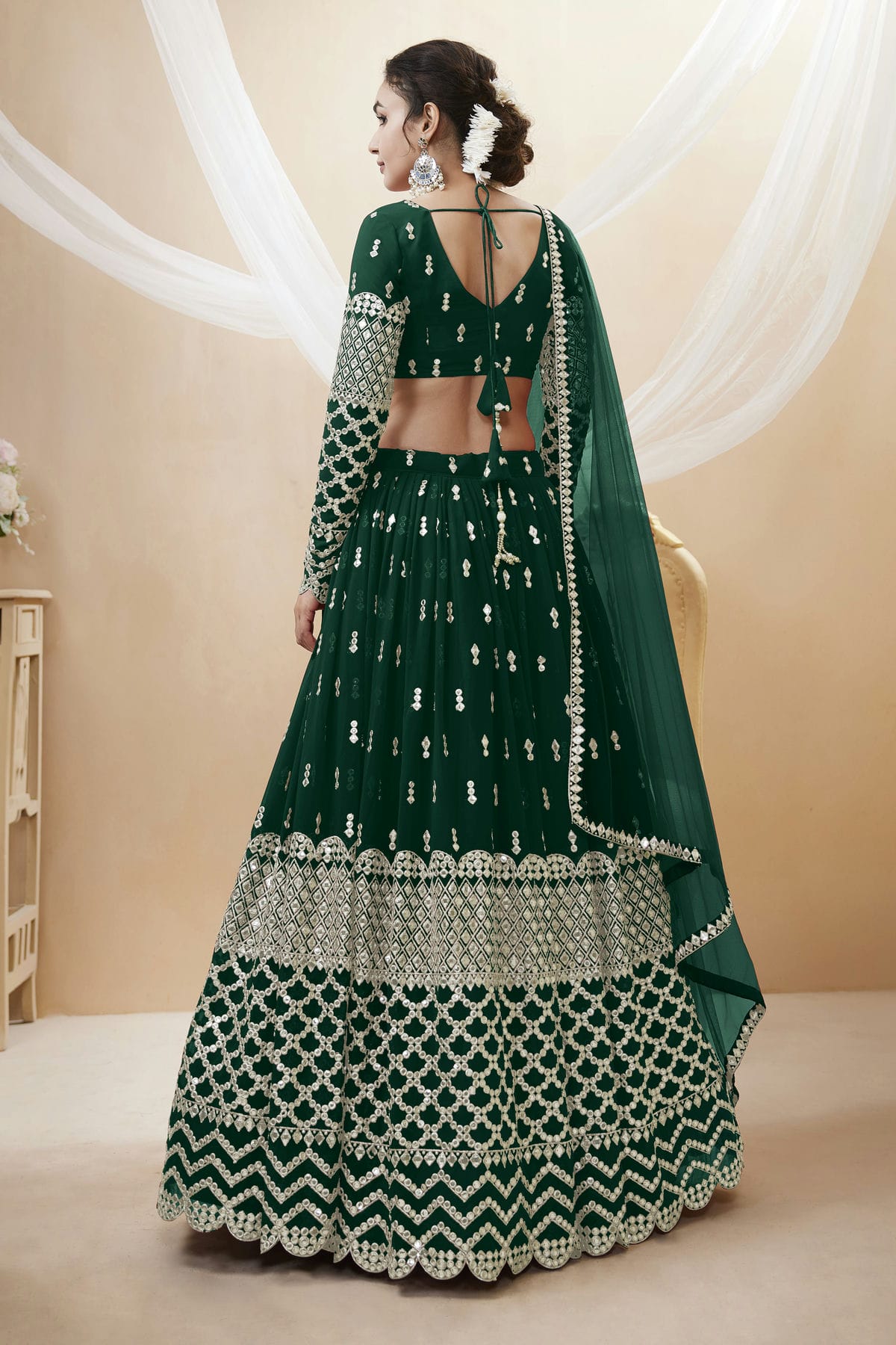 Georgette Embroidery A Line Lehenga Choli VSLC1010214