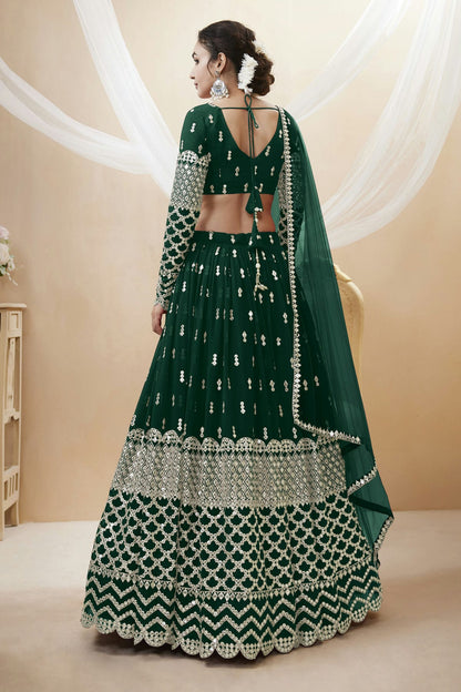 Georgette Embroidery A Line Lehenga Choli VSLC1010214