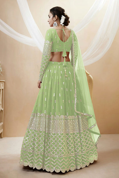 Georgette Embroidery A Line Lehenga Choli VSLC1010217