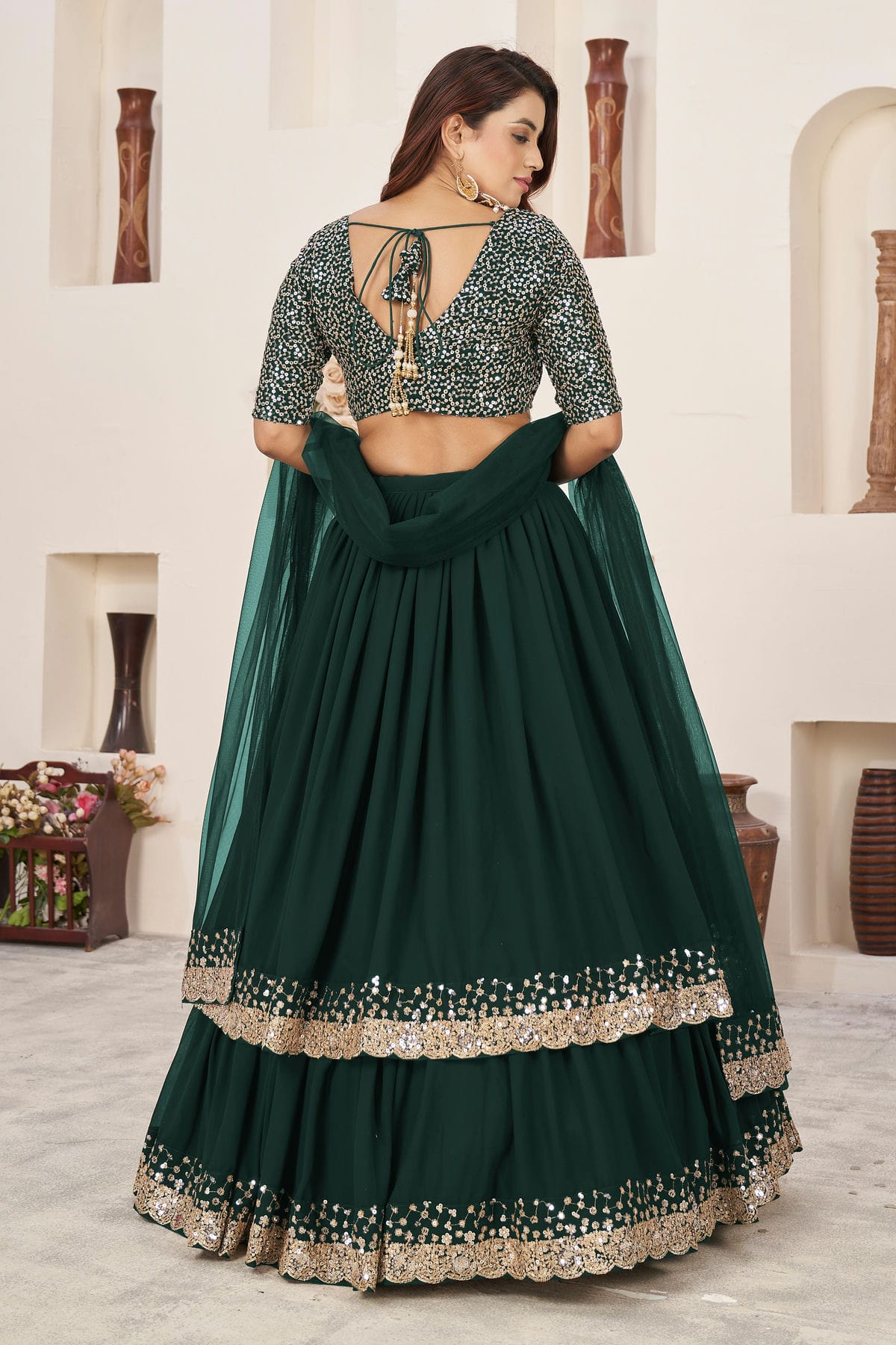 Georgette Embroidery A Line Lehenga Choli VSLC1010224