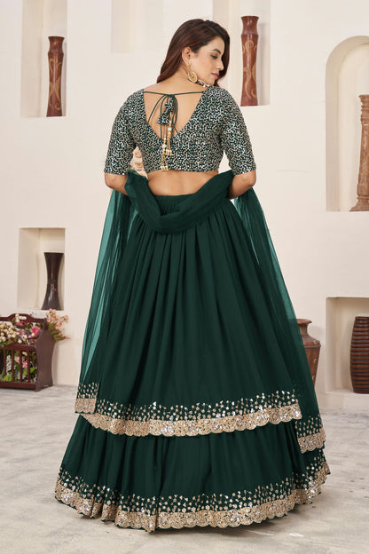Georgette Embroidery A Line Lehenga Choli VSLC1010224