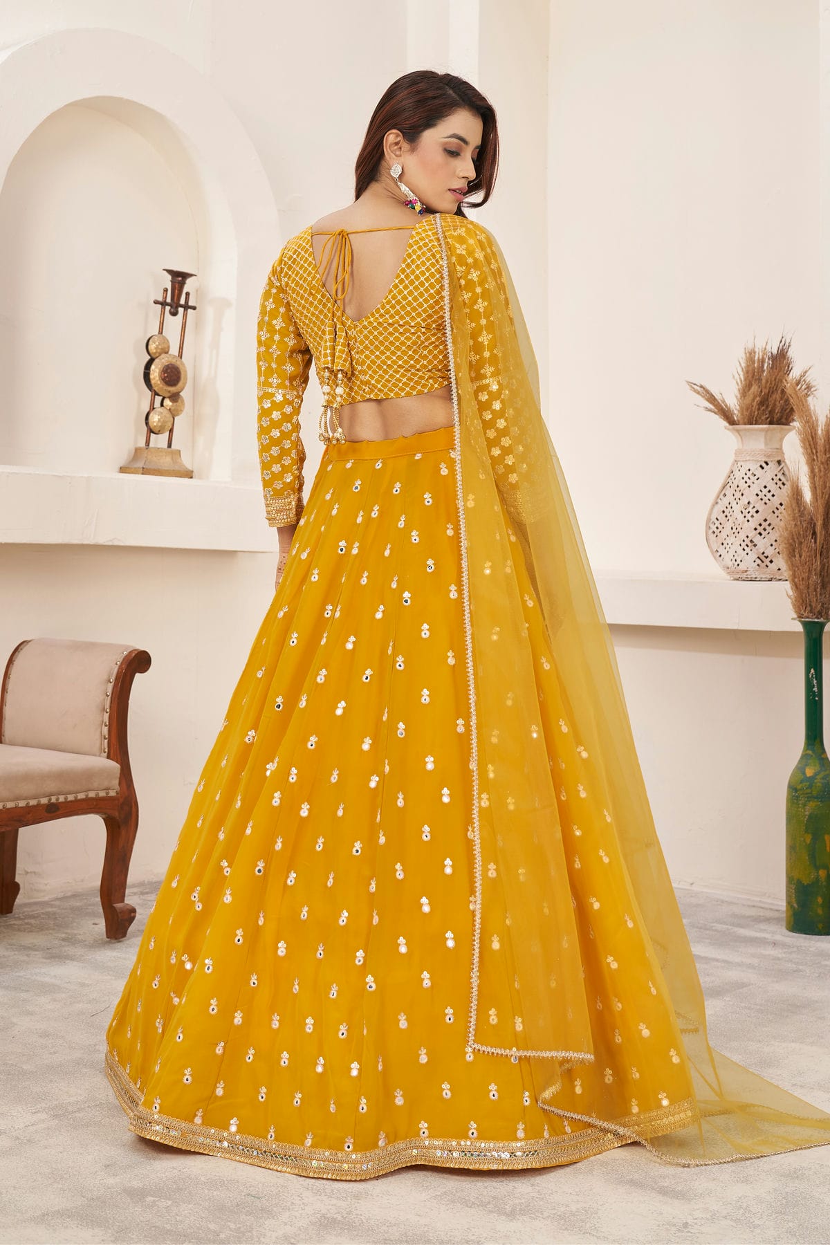 Georgette Embroidery A Line Lehenga Choli VSLC1010227
