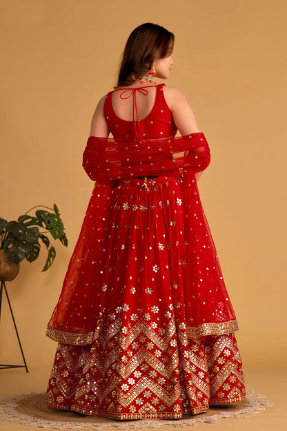 Georgette Embroidery A Line Lehenga Choli VSLC1010229