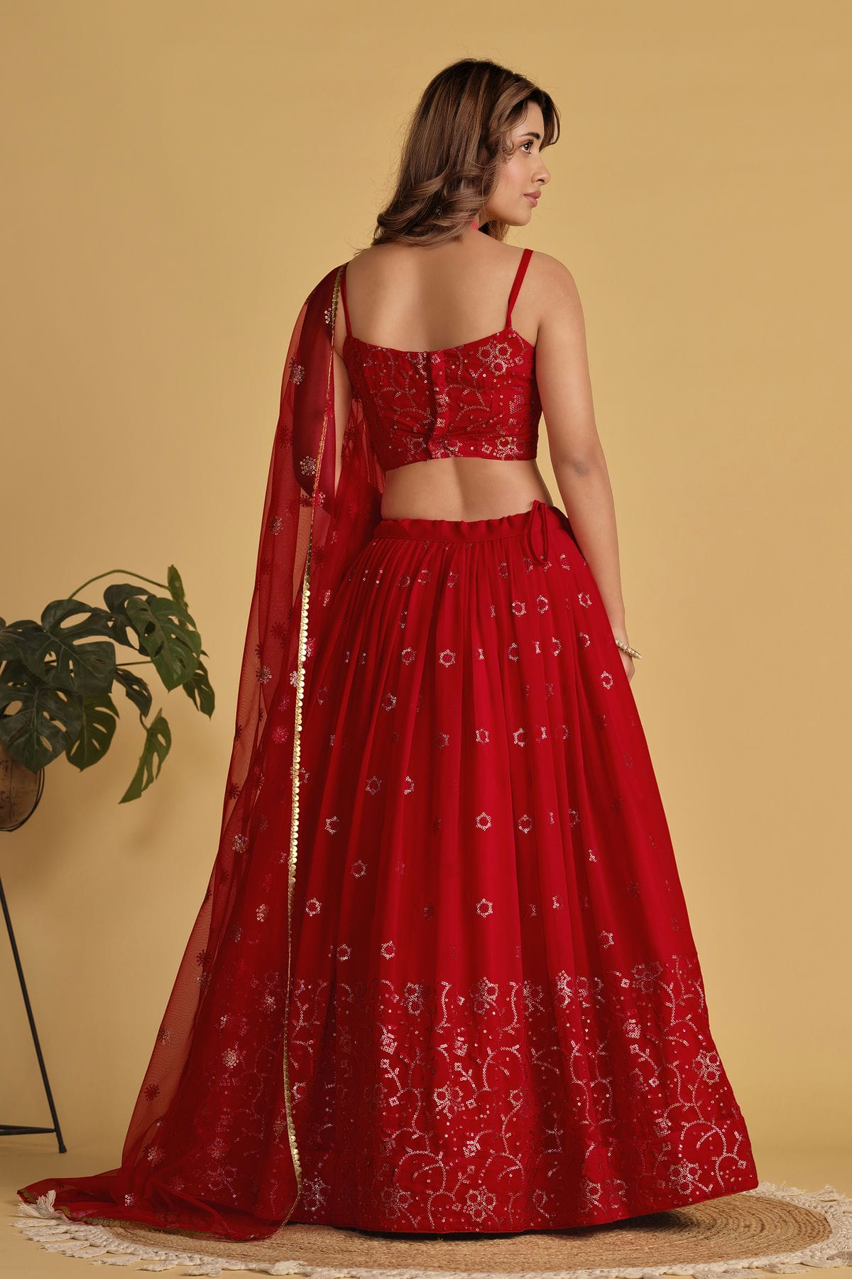 Georgette Embroidery A Line Lehenga Choli VSLC1010233