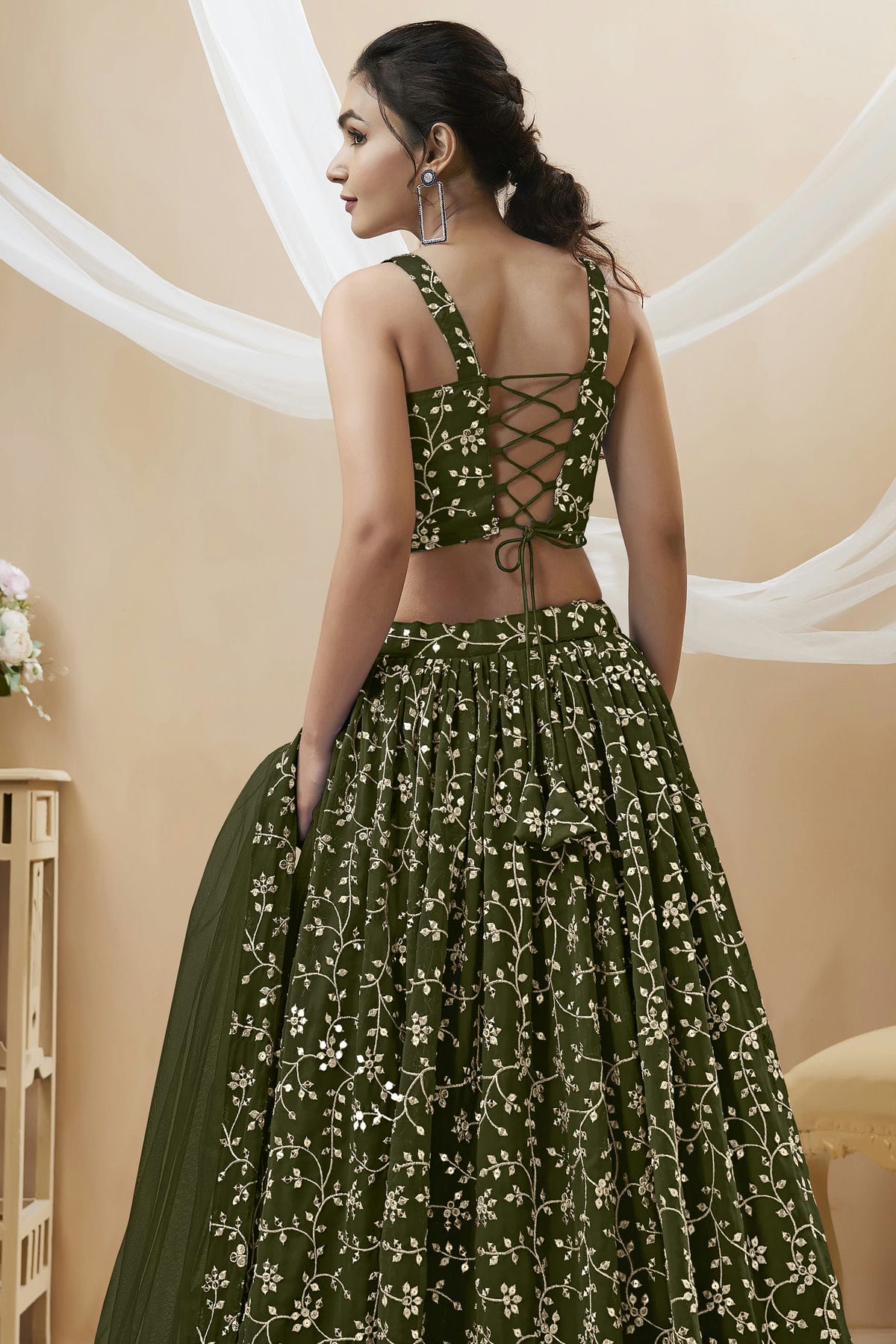 Georgette Embroidery A Line Lehenga Choli VSLC1010261