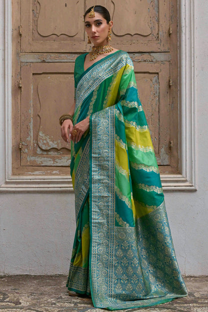 Green Colour Banarasi Silk Traditional Saree