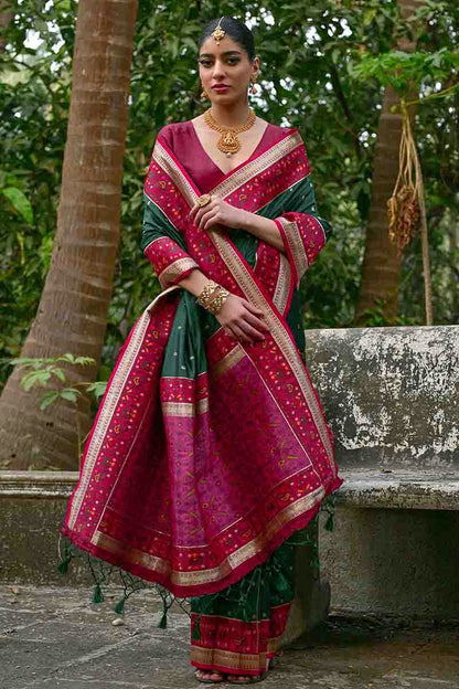 Green Colour Banarasi Silk Traditional Saree