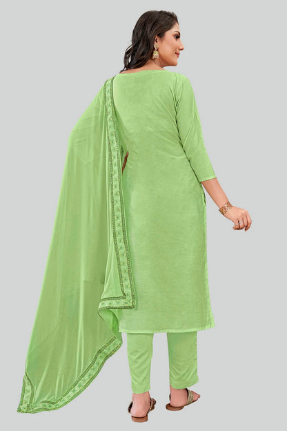 Green Colour Chanderi Silk Pant Style Suit VSSM1110595