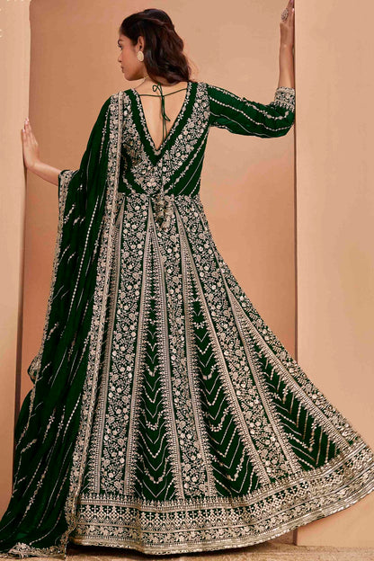 Green Colour Faux Georgette Anarkali Suit VSSM1050735