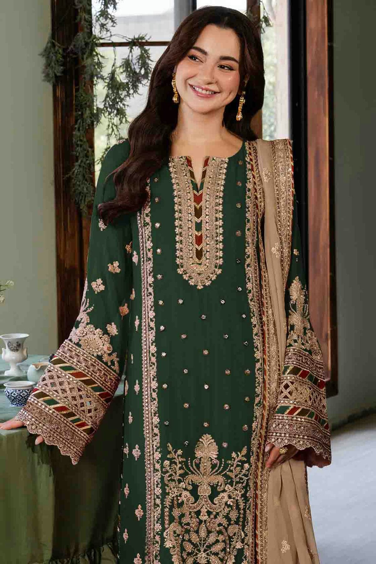 Green Colour Faux Georgette Pakistani Suit VSSM1140907