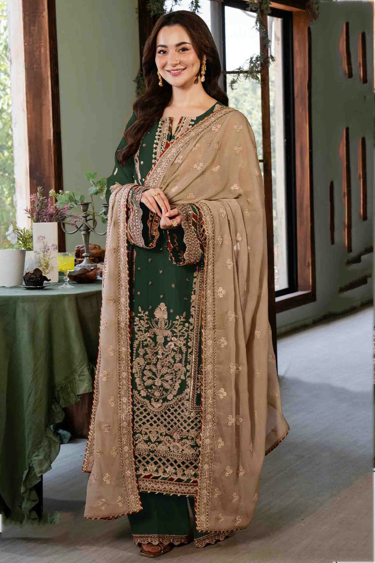 Green Colour Faux Georgette Pakistani Suit VSSM1140907