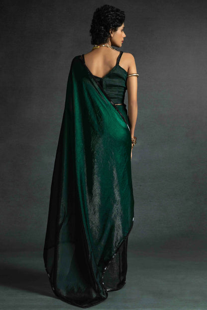 Green Colour Fendi Satin Silk Ready To Wear Saree VSSD1122032