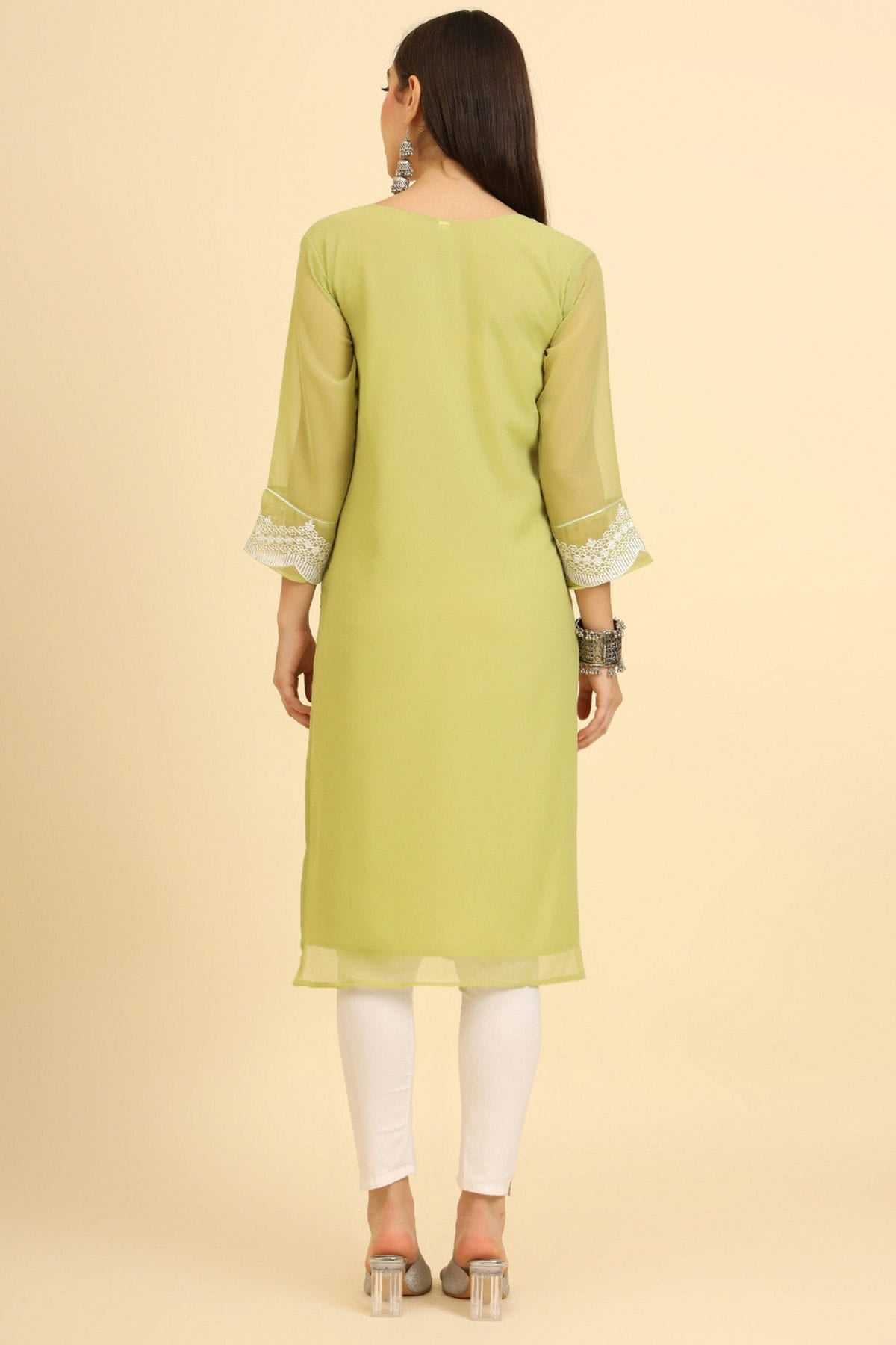 Green Colour Georgette Kurti VSKR1111222