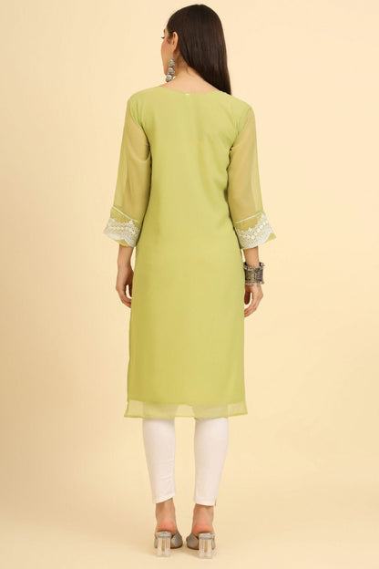Green Colour Georgette Kurti VSKR1111222