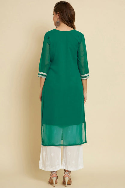 Green Colour Georgette Kurti VSKR1111266
