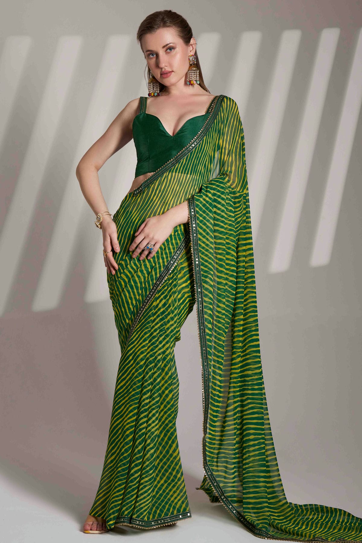 Green Colour Georgette Printed Saree VSSD1112834