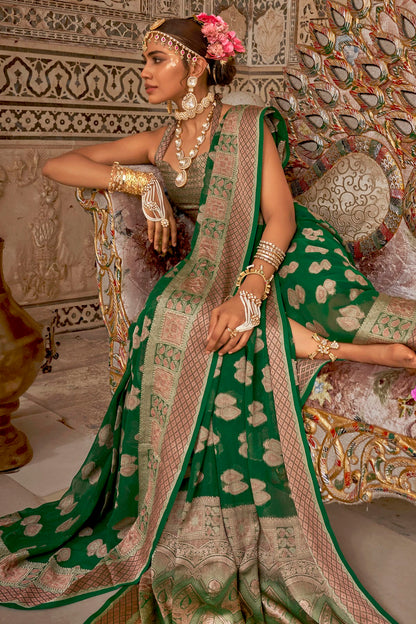 Green Colour Georgette Traditional Saree VSSD1290179