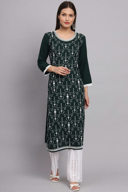 Green Colour Rayon Kurti