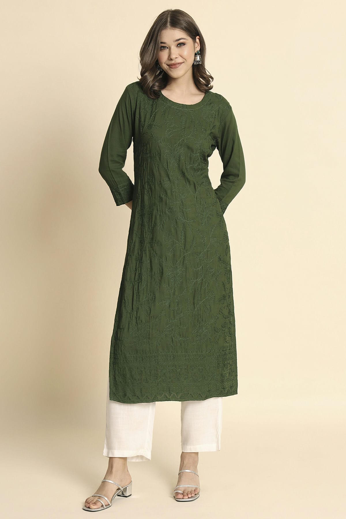 Green Colour Rayon Kurti