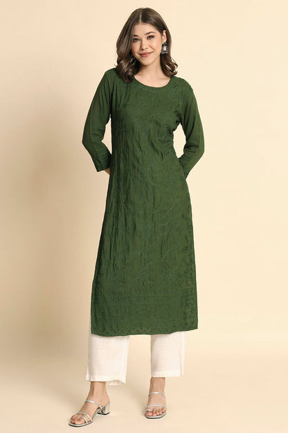 Green Colour Rayon Kurti