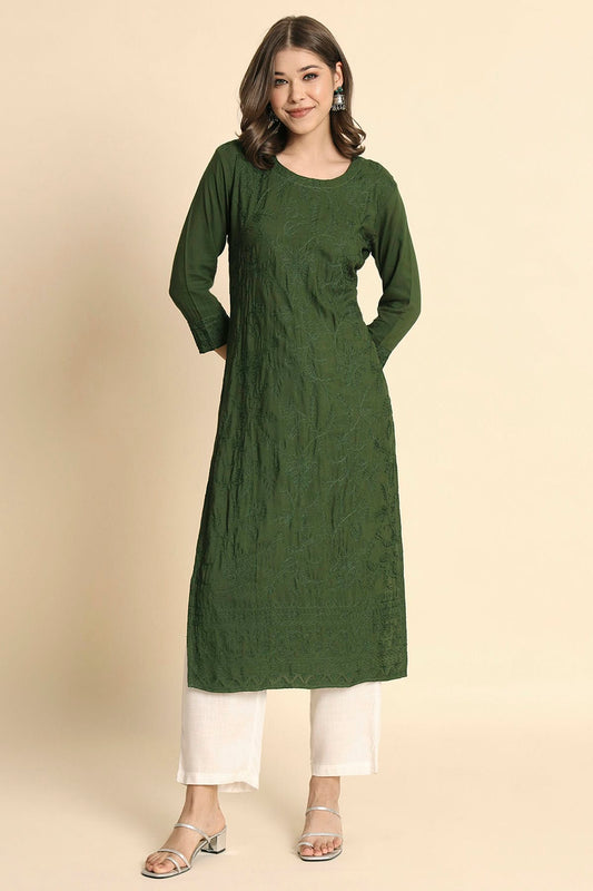 Green Colour Rayon Kurti