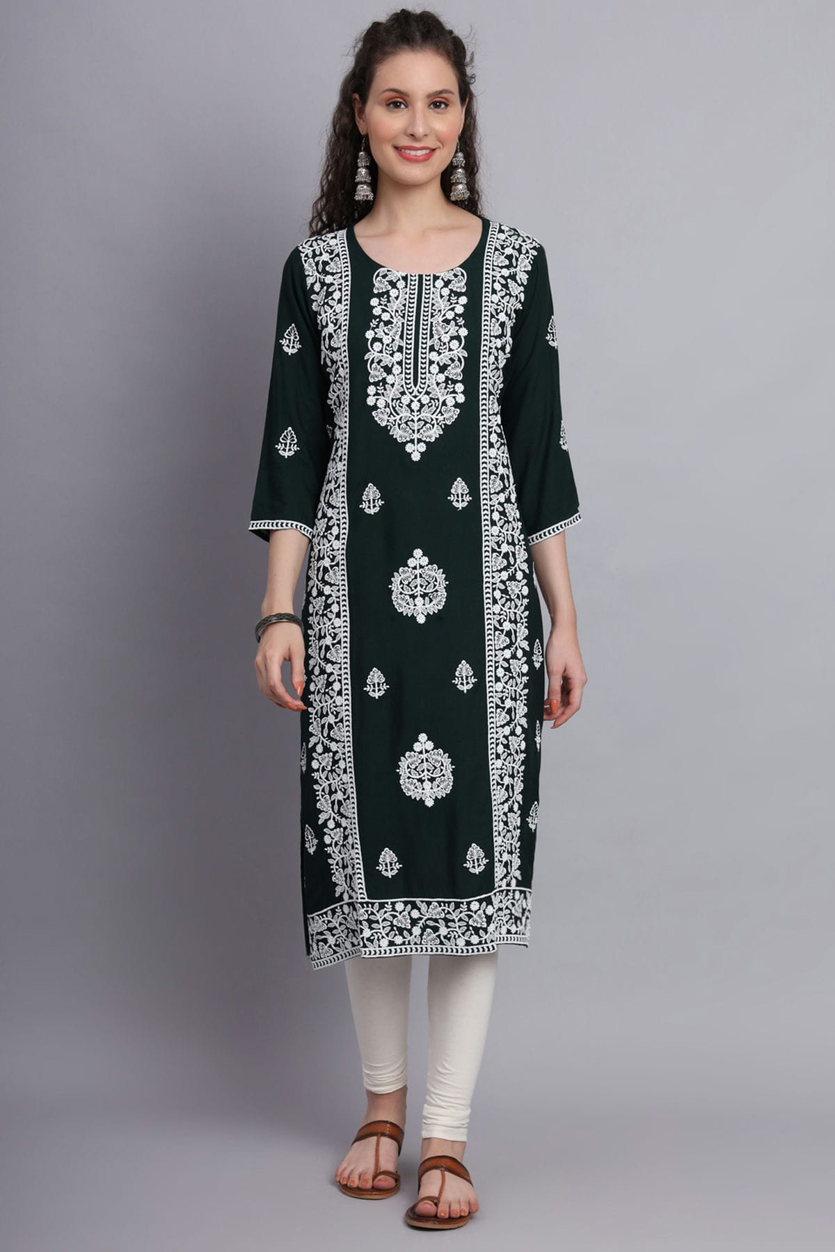 Green Colour Rayon Kurti