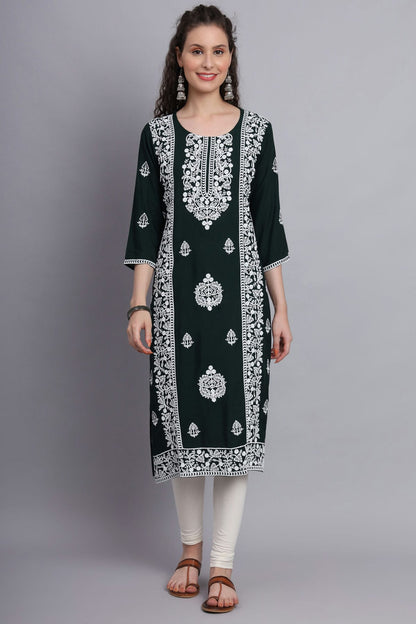 Green Colour Rayon Kurti
