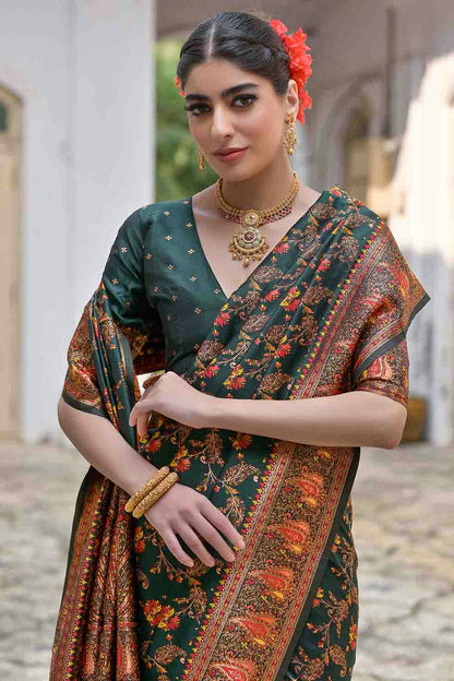 Green Colour Silk Traditional Saree