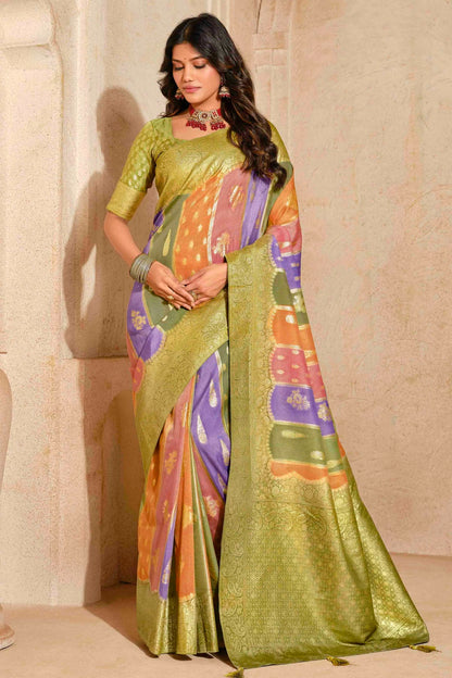 Green Colour Silk Zari Work Traditional Saree VSSD1113576