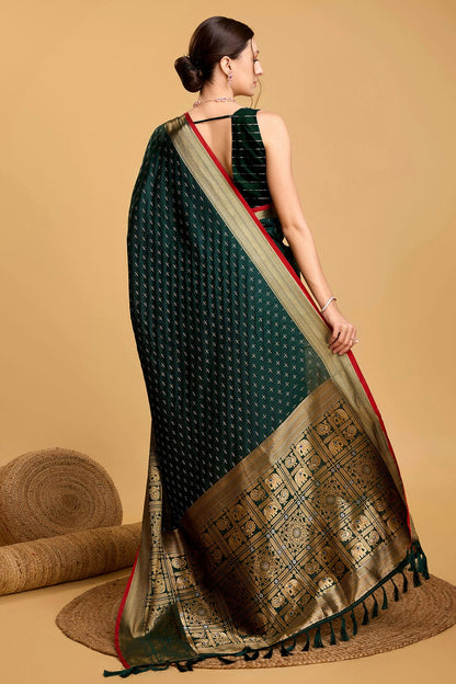 Green Colour Soft Silk Saree VSSD1110060