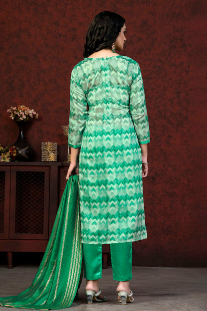 Green Colour Unstitched Modal Cotton Pant Style Suit VSUS1161377