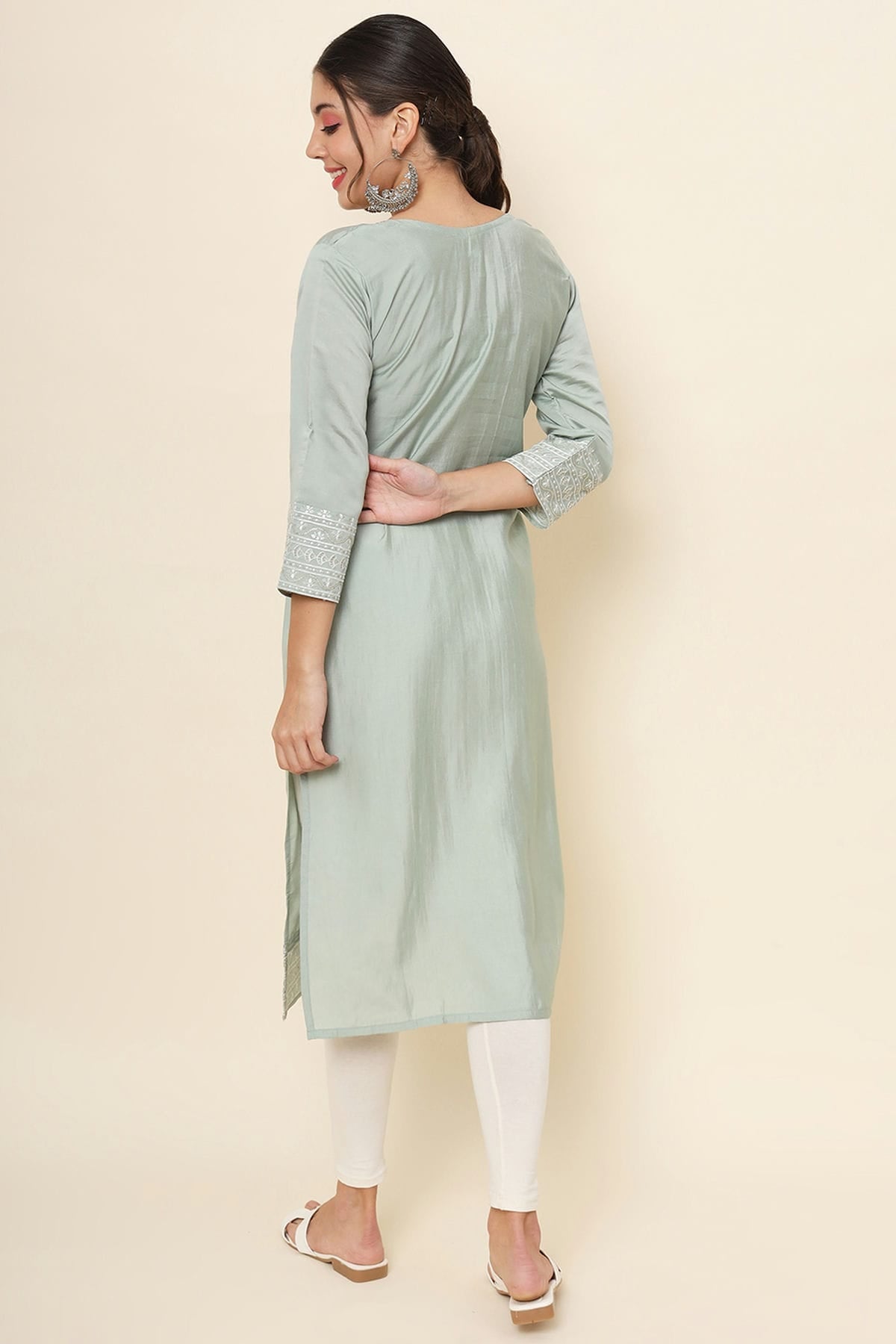 Grey Colour Cotton Kurti VSKR1111176