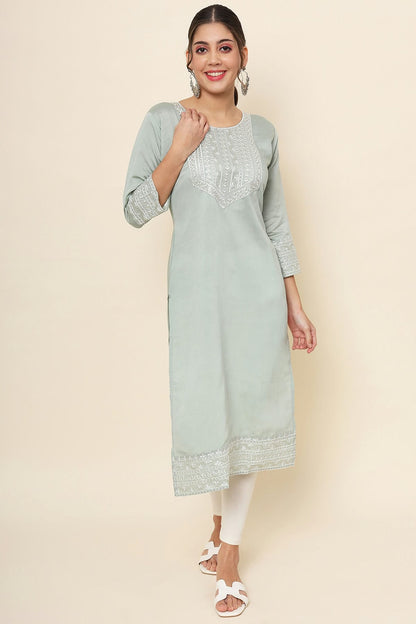 Grey Colour Cotton Kurti