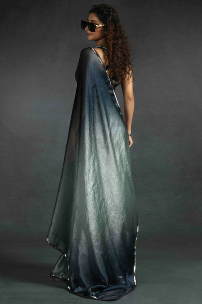 Grey Colour Fendi Satin Silk Ready To Wear Saree VSSD1122036