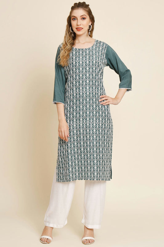 Grey Colour Georgette Kurti