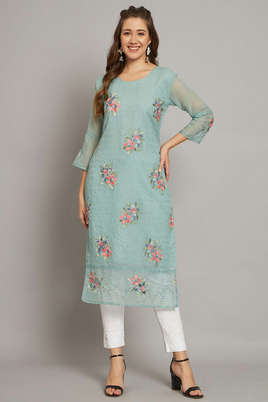 Grey Colour Georgette Kurti